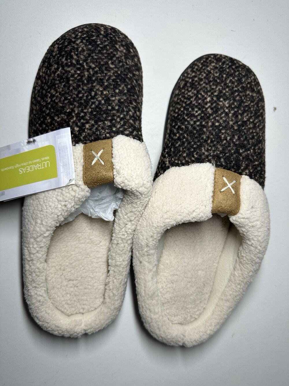 ULTRAIDEAS Men's Warm Fuzzy Slip On Slippers Sherpa Lined House Shoes with Sz 13